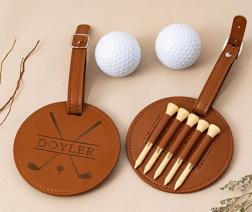 Stylish Leather Golf Bag Tag