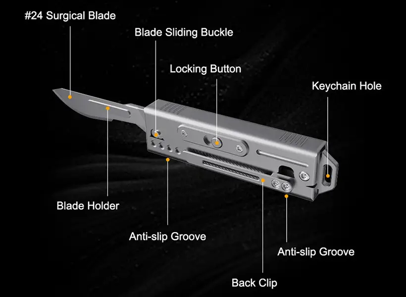 TiRoto – Titanium EDC Utility Knife with a Snap-Flick Action