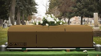Corrugated Paper Eco-Friendly Coffin Breaks Down Naturally Without Harming Nature