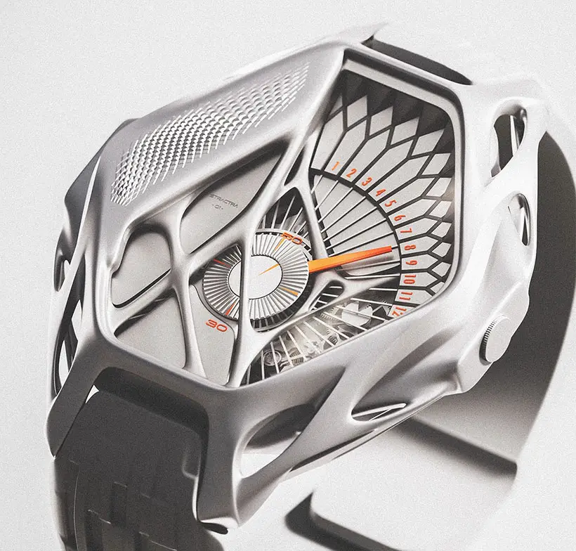 Stractra 3D Printed Titanium Watch Design by Ayoub Ahmad