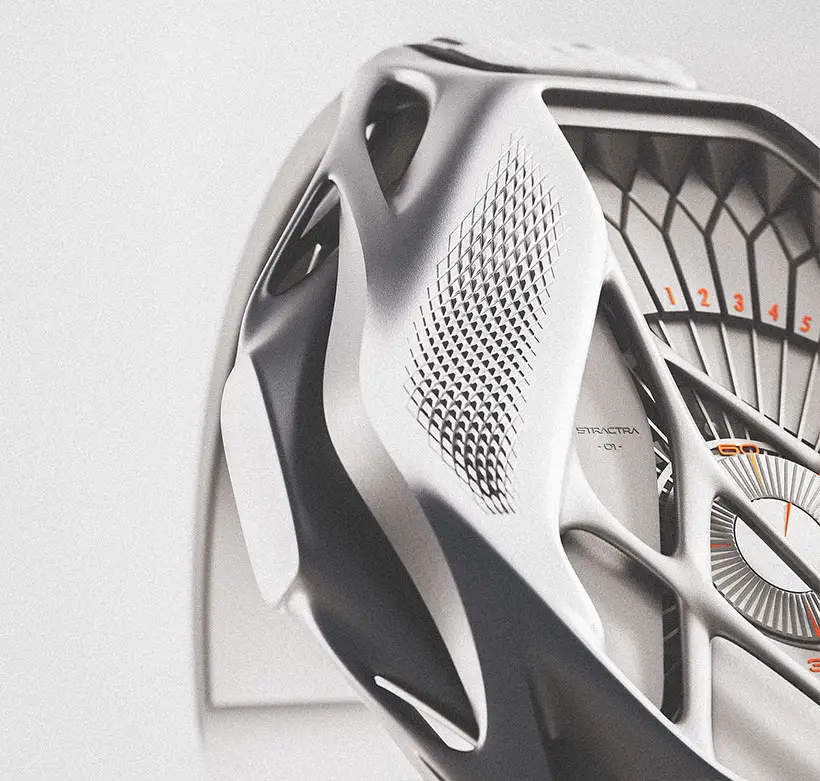Stractra 3D Printed Titanium Watch Design by Ayoub Ahmad