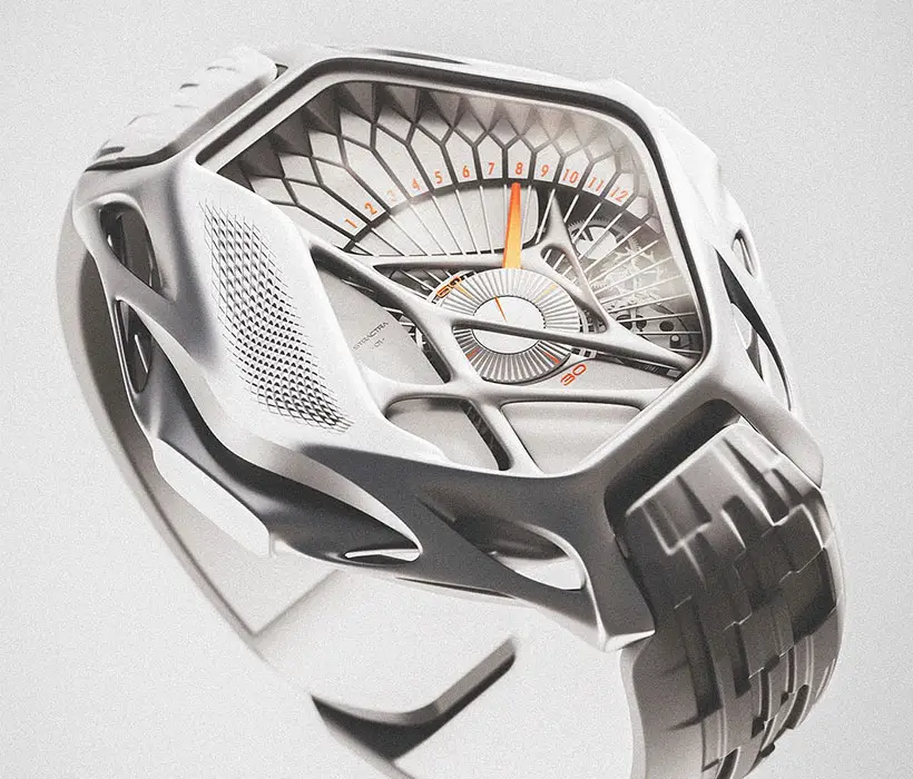 Stractra 3D Printed Titanium Watch Design by Ayoub Ahmad