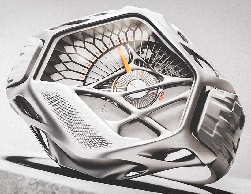 Stractra 3D Printed Titanium Watch Design by Ayoub Ahmad