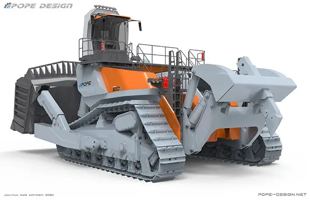 210 Ton Electric Bulldozer Concept by Jon Pope