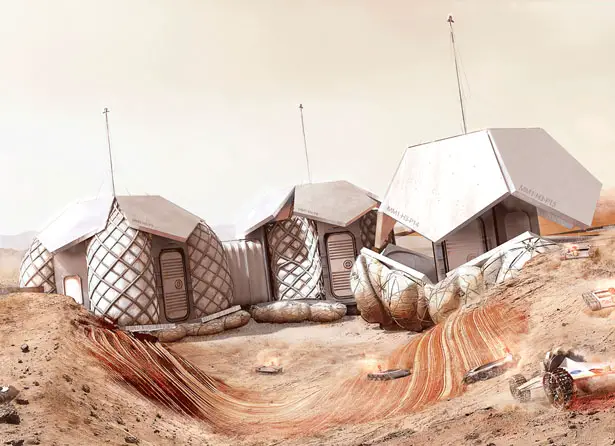 3D Printed Modular Habitat on Mars by Foster and Partners