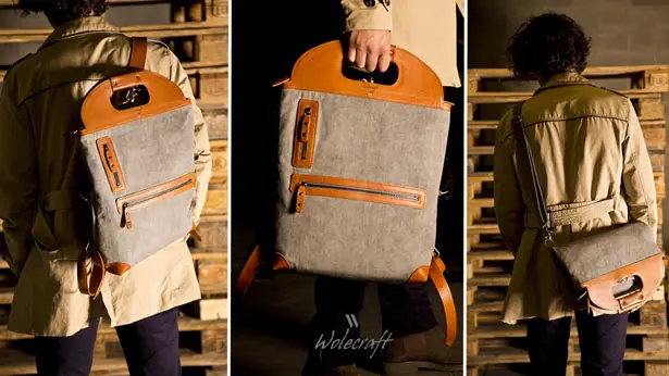 Modern 4-in-1 Leather Backpack by Wolecraft Goods
