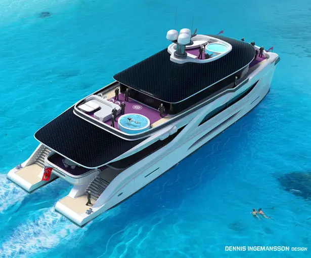 42m Solar Dream Catamaran by Dennis Ingemansson Design