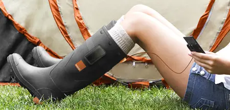 Orange Unveils The Orange Power Wellies Thermoelectric Wellies That Charge Your Mobile Phone Using Heat From Your Feet