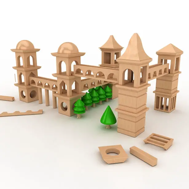 Powertower Wooden Toy Set by Hakan Gursu of DesignNobis