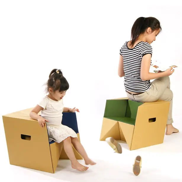 S-cube Stool, Child Chair, and Step by Daisuke Nagatomo