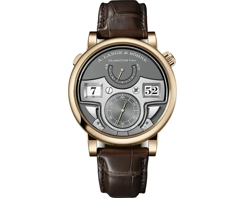 A. Lange & Söhne Zeitwerk Minute Repeater Features A Jumping Numerals Display with A Decimal Minute Repeater