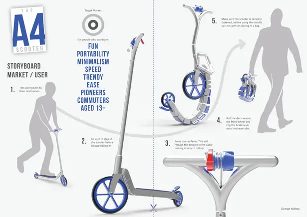 A4 Foldable Scooter by George Mabey