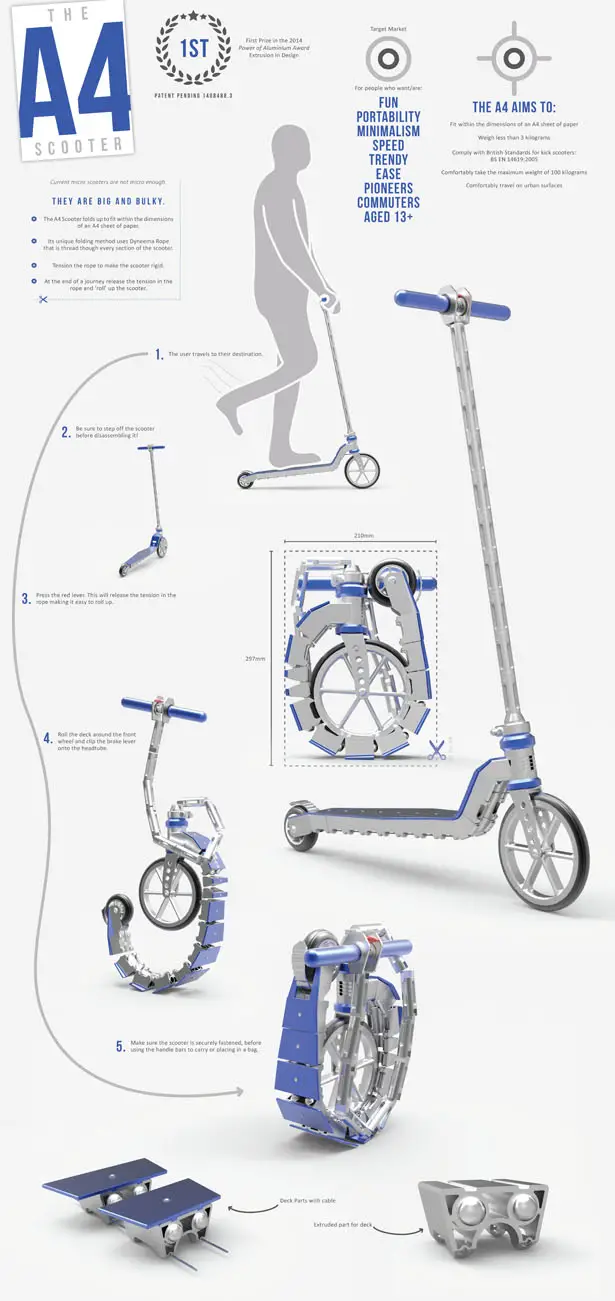 A4 Foldable Scooter by George Mabey