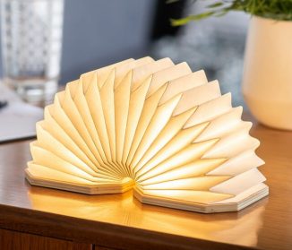 Accordion Sculptural Lamp Expands and Compress to Adjust the Light
