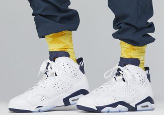 Air Jordan 6 Retro “White and Midnight Navy” Shoes Feature Iconic Lace Locks and Dynamic Design Lines