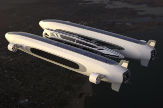 Futuristic Air Yacht Concept Is Able to Fly Over The Sky and Float On Water