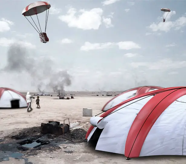 Airborne Tent: a Parachute and a Tent In One for Disaster Relief