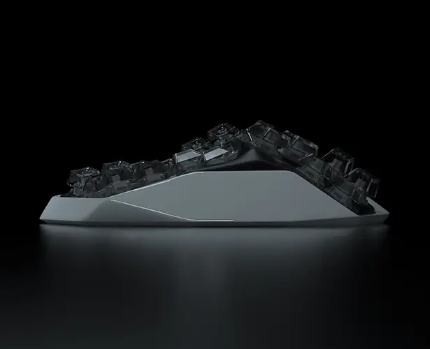 AM HATSU Organically 3D Shaped Wireless Split Keyboard by Angry Miao