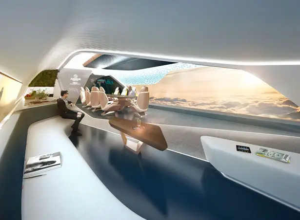 AMAC Aerospace x Pininfarina Cabin Concept for The Airbus Jets 350XWB