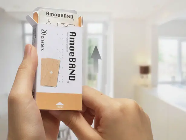 AmoebaBAND : Band Aid Concept With Adjustable Shape for Different Areas of Your Hand