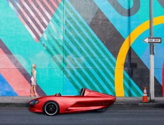 Ampere Motor Electric Roadster Features Vintage Design with Futuristic Curves and Lines