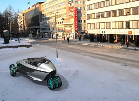 Future Amphibious Hybrid Concept Vehicle with Intelligent Wheel System