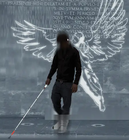 angelwing acoustic informer for blind pedestrian