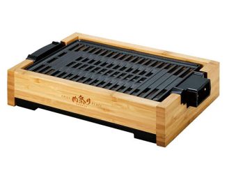 Apix Bamboo Tabletop Meat Grill Fits Even Smallest Table