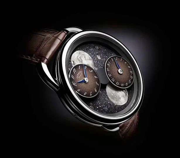 Luxury Arceau L’heure de La Lune Watch by Hermès Has a Dial Made From a Meteorite