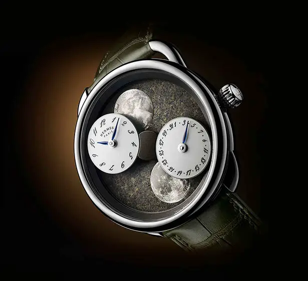 Luxury Arceau L’heure de La Lune Watch by Hermès Has a Dial Made From a Meteorite