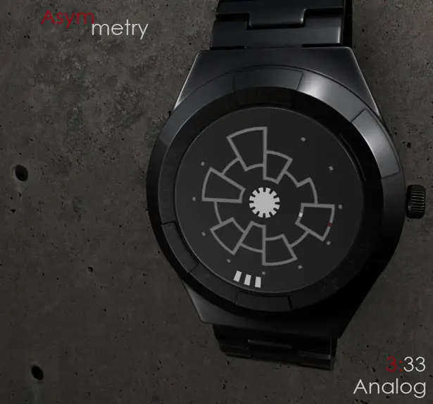 Asymmetry Analog Watch Concept for TokyoFlash