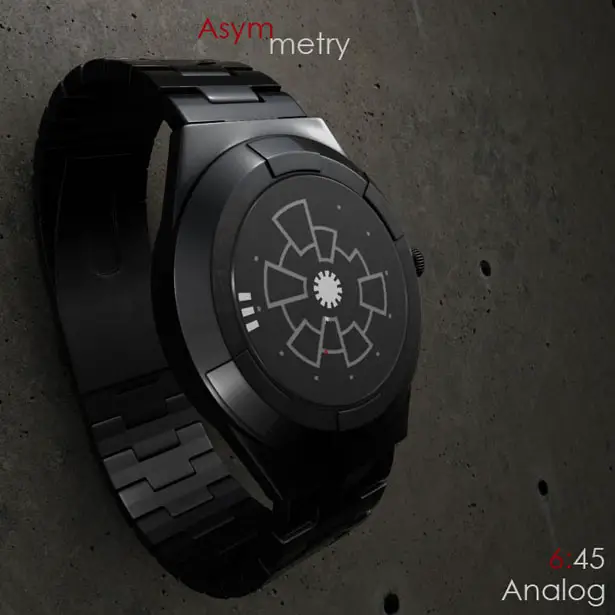 Asymmetry Analog Watch Concept for TokyoFlash