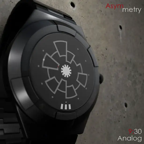 Asymmetry Analog Watch Concept for TokyoFlash