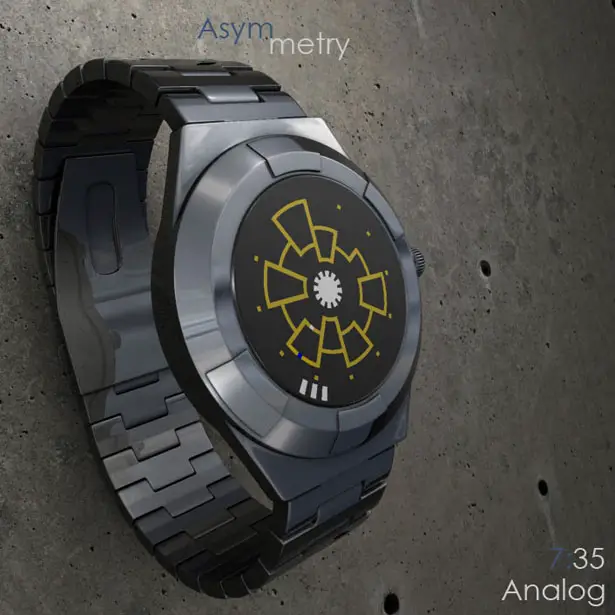 Asymmetry Analog Watch Concept for TokyoFlash