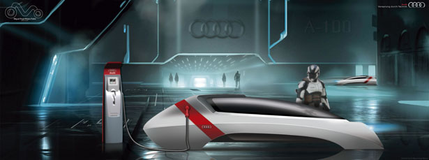 Futuristic AUDI A-100 Car Concept Proposal for The Year of 2100 by Miguel Angel Mojica Pulido