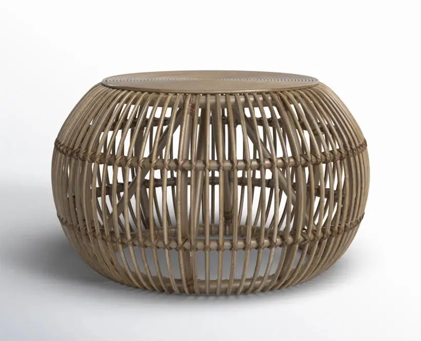 Ava Rattan Drum Coffee Table
