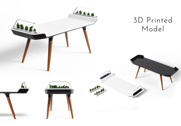 AVIA Dining Table With Small Hydroponic Gardens by Gavin Rea