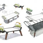 AVIA Dining Table With Small Hydroponic Gardens by Gavin Rea