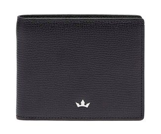 Simple and Stylish Award 6cc Bifold in Black Italian Leather