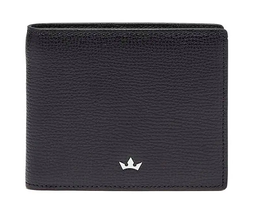 Simple and Stylish Award 6cc Bifold in Black Italian Leather