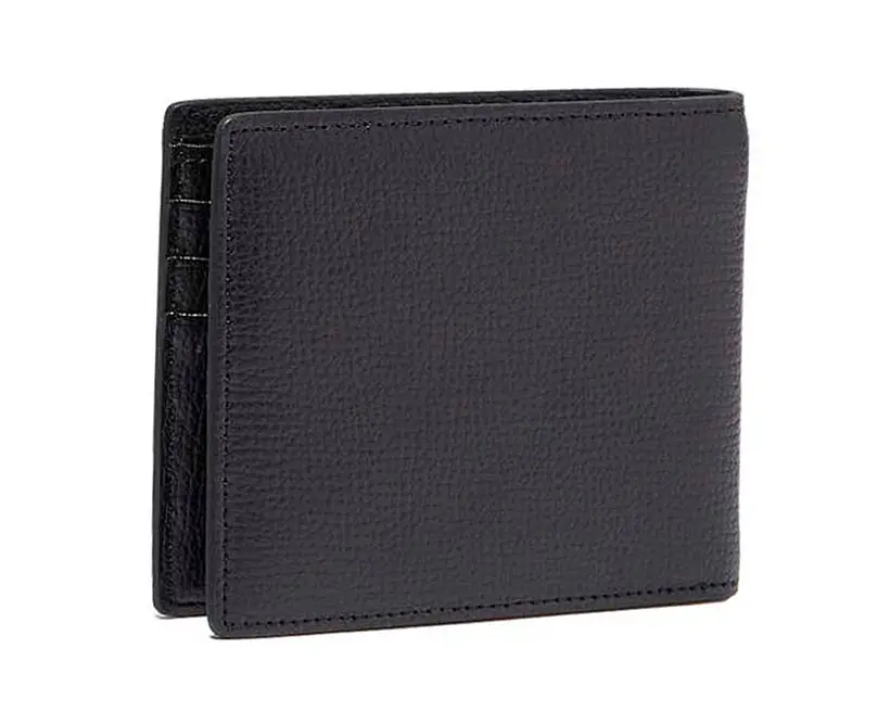 Simple and Stylish Award 6cc Bifold in Black Italian Leather