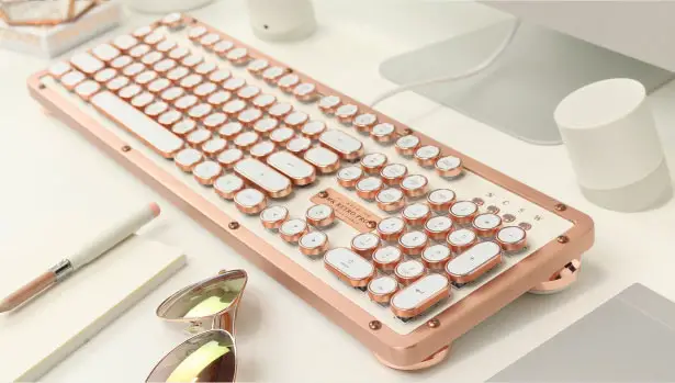 Azio Industry Luxury Vintage Keyboard