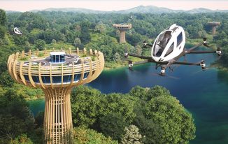 Ehang Baobab Eco-Sustainable Vertiport for Eco Air Tourist Experience