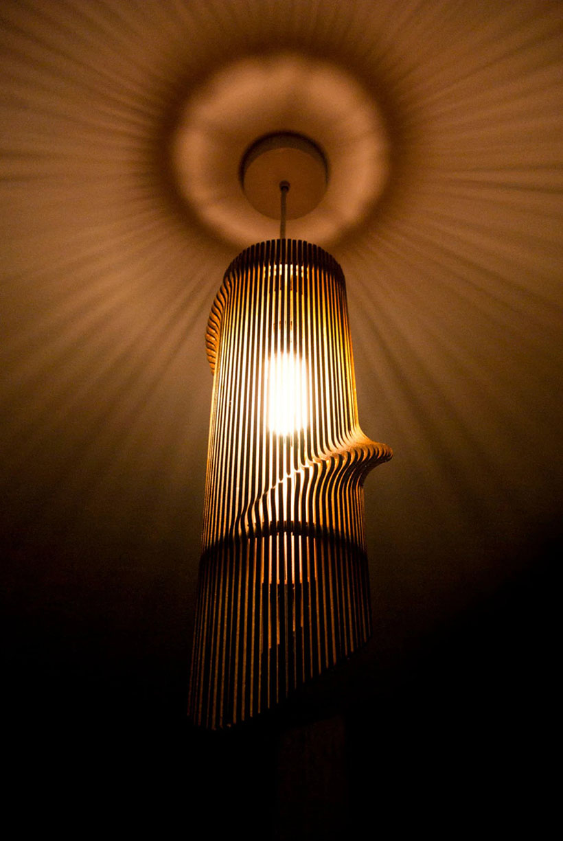 Baraboda Twisted Lasercut Wooden Lampshade