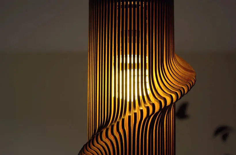 Baraboda Twisted Lasercut Wooden Lampshade