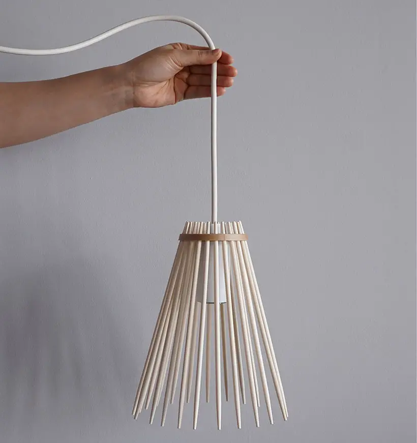 Basketclub Lamp Shade Crafted from Chopsticks