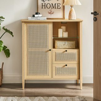 Beachcrest Home Leclair Accent Cabinet Adds Coastal Vintage Touch in Your Space