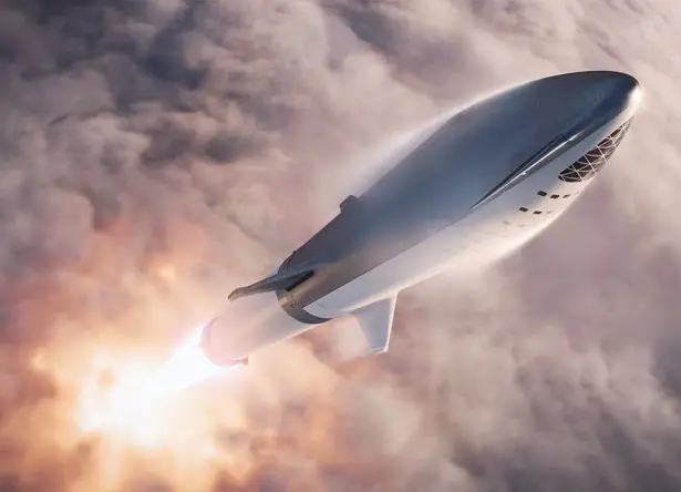 Big Falcon Rocket Futuristic Spaceship Concept by SpaceX