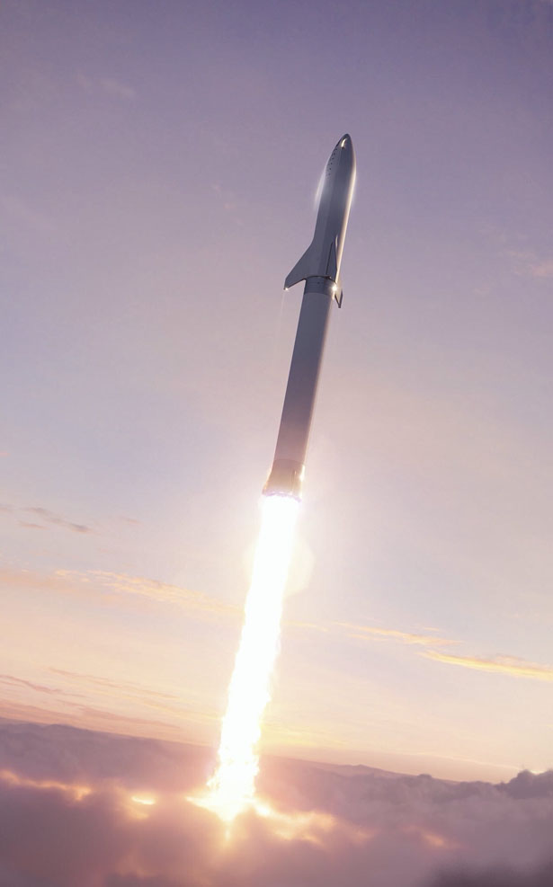 Big Falcon Rocket Futuristic Spaceship Concept by SpaceX