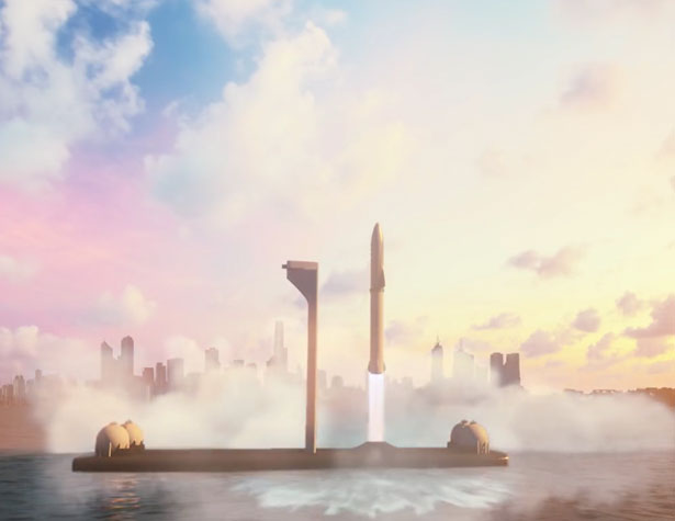 Big Falcon Rocket Futuristic Spaceship Concept by SpaceX